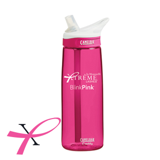 Die Blink Pink Wasserflasche enthält ein patentiertes kippbares Mundventil, welches das Verschütten verhindert.